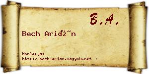 Bech Arián névjegykártya